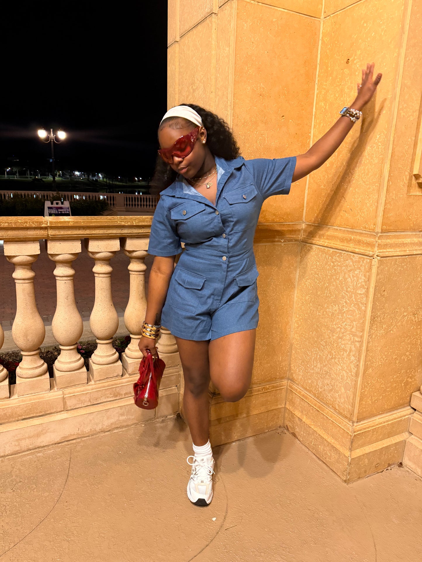 Viv Demin Romper